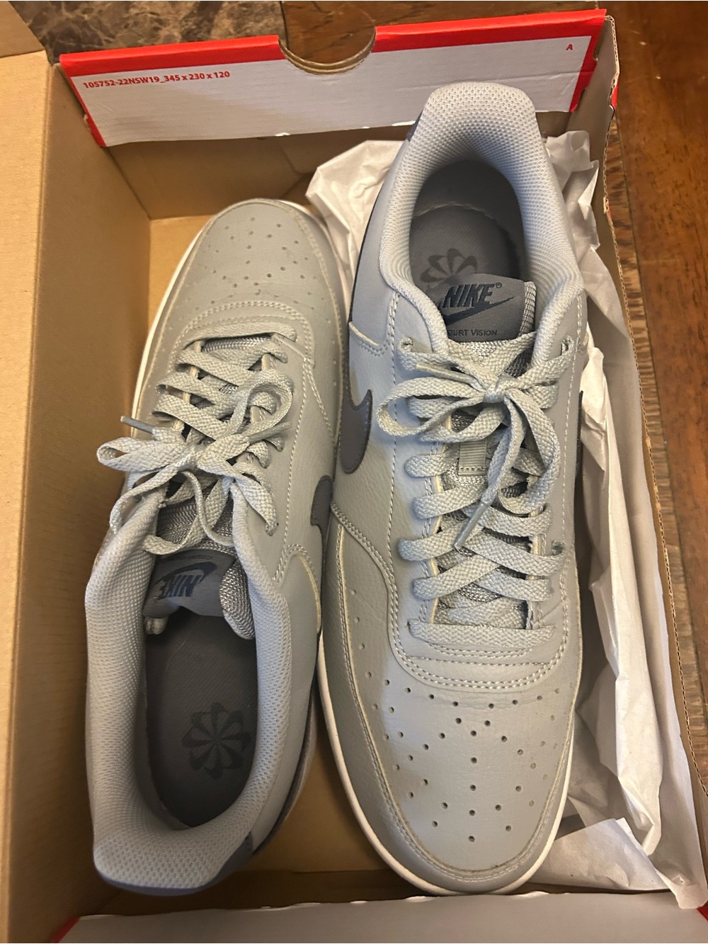 Nike Men’s Low-Top Sneakers in Light Gray with Dark Gray Swoosh